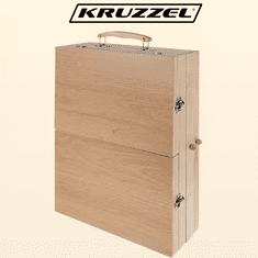 Kruzzel Kompletná maliarska súprava v drevenom kufríku so stojanom, 83 prvkov, rozmery 35 x 26,5 x 11 cm