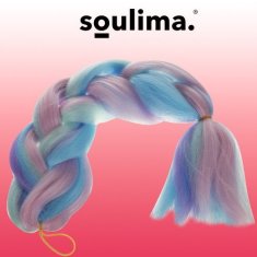 Soulima Syntetické vlasy Ombre , fialovo-modré, dĺžka 60 cm
