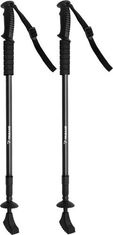 Trizand Trekingové palice v čiernej farbe s nastaviteľnou dĺžkou a príslušenstvom, hliník, 65-140 cm