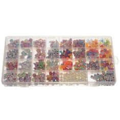 Kruzzel Detská súprava šperkov - 900 korálok, rôzne tvary a farby, prenosná