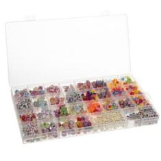 Kruzzel Detská súprava šperkov - 900 korálok, rôzne tvary a farby, prenosná