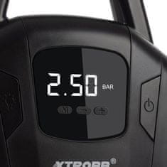 Xtrobb Autokompresor 12V s LCD displejom, vstavanou baterkou a ovládacím panelom, čierny, ABS + kov, 15x25x7,5 cm