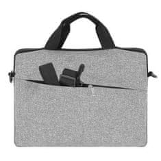 Izoxis Odolná taška na notebook 12-14 palcov, sivá, polyester/bavlna, 41,5x30x2 cm