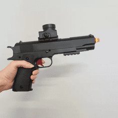 Kruzzel Elektrická gélová guľová pištoľ, čierna, plastová, dosah 15 metrov