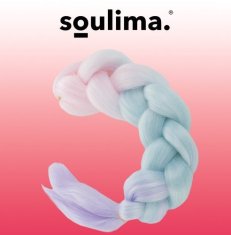 Soulima Syntetické ombré vrkoče, ružová/modrá/fialová, dĺžka 60 cm