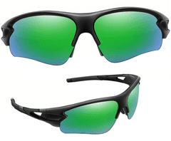 Camerazar Pánske športové polarizačné cyklistické okuliare so zelenými zrkadlami