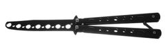 Malatec Training butterfly knife, čierny kov, veľkosť v zloženom stave 13x3x1 cm