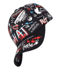 Camerazar Unisex Baseballová čiapka s graffiti slangom, čierna, bavlnený materiál