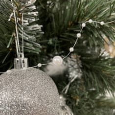 Ruhhy Vianočná girlanda na stromček - perleťovo biela perlová girlanda, 5 metrov