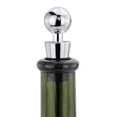 Ruhhy Univerzálna zátka na fľaše so silikónovým tesnením, strieborná/čierna, plast/silikón, 2x9 cm