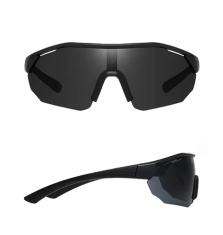 Camerazar Pánske športové slnečné okuliare , veľké, s polarizovanými sklami, čierne