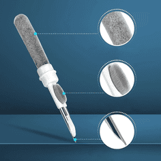 Camerazar Multifunkčné pero na čistenie zákutí slúchadiel, modré, plastové, 15 cm