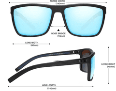 Camerazar Pánske športové polarizačné slnečné okuliare, modré zrkadlové, štýl nerdy