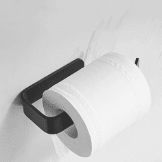 Camerazar Nástenný držiak na toaletný papier, čierny, sada 2 ks, na skrutky
