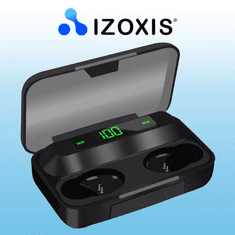 Izoxis Bezdrôtové slúchadlá Bluetooth LCD s power bankou a dotykovým ovládaním, dosah 10 m, kapacita 2200 mAh