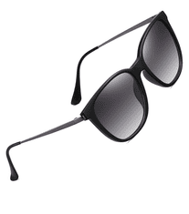 Camerazar Vintage dámske polarizačné slnečné okuliare Cat Eye, čierne, kovový rám, ochrana UV400