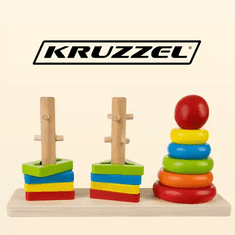 Kruzzel Drevený triedič s puzzle 19870, viacfarebný, 7/22,5/11,5 cm
