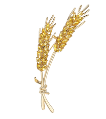 Camerazar Zlatá pšeničná brošňa so zirkónovou sponou