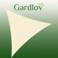 Gardlov Trojuholníková slnečná plachta 4x4x4m, béžová farba, polyester + nerezová oceľ, hustota 180g/m2