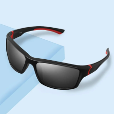 Camerazar Univerzálne polarizačné športové slnečné okuliare , pánske, čierne, v štýle nerdy