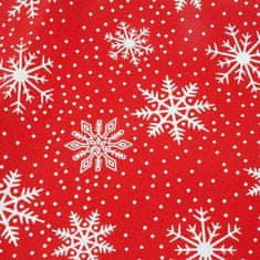 Ruhhy Dlhý vianočný behúň na stôl so vzorom snehových vločiek, červený a biely, polyester, 150x35 cm