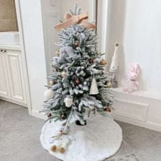 Ruhhy Podložka pod vianočný stromček s ozdobnými striebornými hviezdičkami a snehovými vločkami, 90 cm, biela, 100% polyester