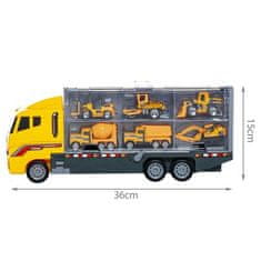 Kruzzel TIR truck set so 6 nákladnými autami, viacfarebný, plast, 36x15x9,5 cm