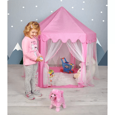 Kruzzel Detský stan Palace, ružový, polyester a plast, 135x135x140 cm
