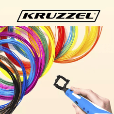 Kruzzel Sada 20 PLA 3D vlákien , rôzne farby, dĺžka 3 m, priemer 1,75 mm