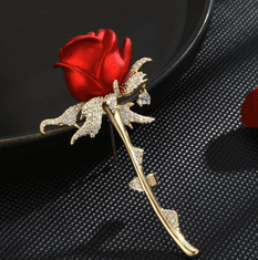 Camerazar Elegantná ružová brošňa so zirkónmi, romantická spona