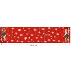 Ruhhy Vianočný behúň na stôl so škriatkami, červená/biela/zelená, polyester, 180x40 cm