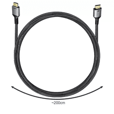 Izoxis HDMI kábel 8K 2 m, vysokorýchlostný, kov/PVC/Nylon, bez zamotania