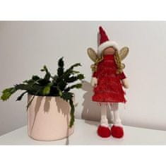 Ruhhy Vianočná figúrka víly v červených šatách, plast a polyester, 40x14x9 cm