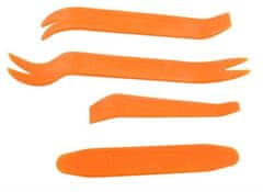 Xtrobb Sada 4 odstraňovačov čalúnenia, oranžová farba, plast, rozmery 19,2/1,8 cm - 16/2 cm - 12,3/1,7 cm - 15/2 cm