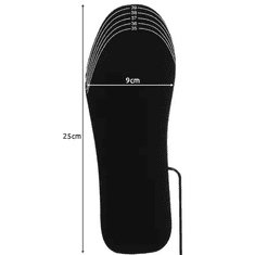 Trizand Vyhrievané vložky do topánok s možnosťou zastrihávania, veľkosť 35-40, penové uhlíkové vlákno, napájanie USB