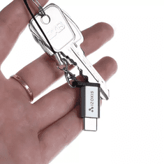 Izoxis Adaptér USB-C na Micro USB 2.0 s technológiou OTG, hliník/PVC, dĺžka kábla 6,5 cm