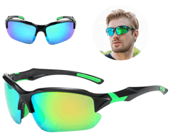 Camerazar Pánske športové zrkadlové slnečné okuliare s polarizáciou, čierne, plastové