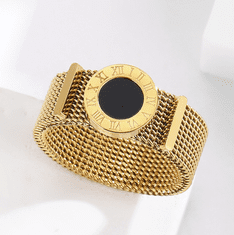 Camerazar Dámsky prsteň s rímskymi hodinami, zlatá chirurgická oceľ