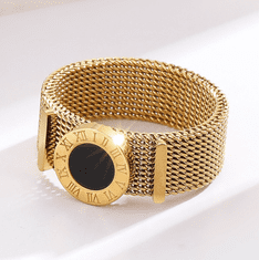 Camerazar Dámsky prsteň s rímskymi hodinami, zlatá chirurgická oceľ