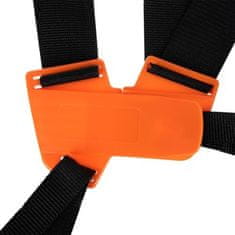 BIGSTREN Nastaviteľný popruh na krovinorez, čierny/oranžový, PP/polyester/huba/kov, 120 cm