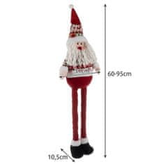 Ruhhy Teleskopický vianočný Santa 95 cm, červená/biela, polyester