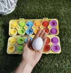 Iso Trade Vzdelávacie puzzle vajíčka s 12 rôznymi tvarmi, pestrofarebné, plastové - rozmery 29,3/10,5/7cm
