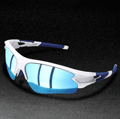 Camerazar Pánske športové cyklistické okuliare s polarizačnými zrkadlovými sklami, biele