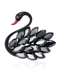 Camerazar Elegantná čierna labuť s kryštálmi, zapínanie