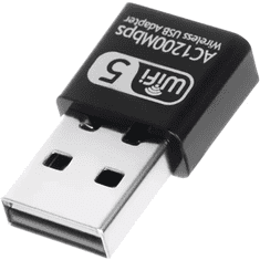 Izoxis Isoxis USB WIFI adaptér 1200Mbps, veľkosť Mini, dvojfrekvenčná prevádzka 2,4GHz/5GHz, čierny