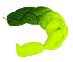 Iso Trade Syntetické vlasy Ombre v neónovo zelenej farbe, dĺžka 60 cm, odolné voči UV žiareniu a teplu