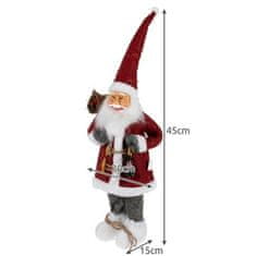 Ruhhy Vianočný Santa Claus 45cm, sivý/červený/biely, plast/plsť