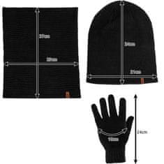 Trizand univerzálny zimný set - čiapka, šál a rukavice, čierna farba, akryl, univerzálna veľkosť