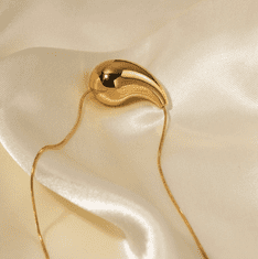 Camerazar Náhrdelník pre dámy zo zlatej chirurgickej ocele v tvare slzy, pozlátený