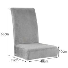 Ruhhy Univerzálny poťah na stoličku, sivý zamatový polyester, 35 x 40 x 10 cm